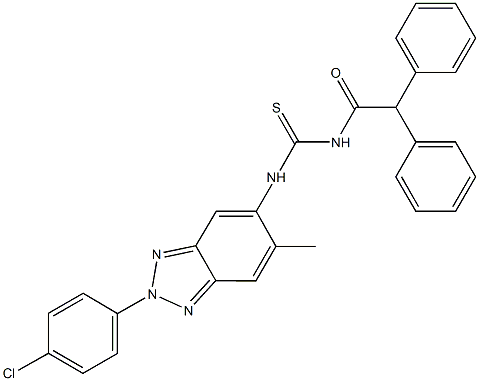 N-[2-(4-chlorophenyl)-6-methyl-2H-1,2,3-benzotriazol-5-yl]-N'-(diphenylacetyl)thiourea Structure