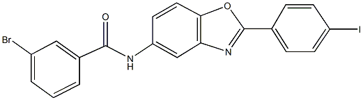 3-bromo-N-[2-(4-iodophenyl)-1,3-benzoxazol-5-yl]benzamide Structure