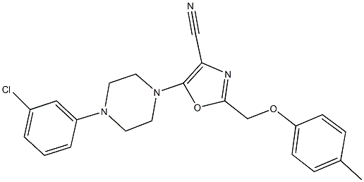5-[4-(3-chlorophenyl)-1-piperazinyl]-2-[(4-methylphenoxy)methyl]-1,3-oxazole-4-carbonitrile Structure