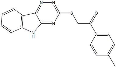 1-(4-methylphenyl)-2-(5H-[1,2,4]triazino[5,6-b]indol-3-ylsulfanyl)ethanone Structure