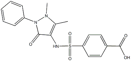 4-{[(1,5-dimethyl-3-oxo-2-phenyl-2,3-dihydro-1H-pyrazol-4-yl)amino]sulfonyl}benzoic acid Structure