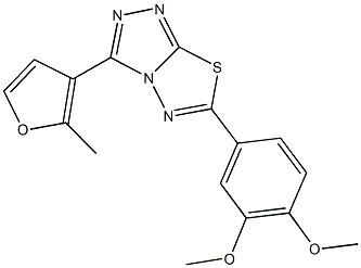 6-(3,4-dimethoxyphenyl)-3-(2-methyl-3-furyl)[1,2,4]triazolo[3,4-b][1,3,4]thiadiazole Structure