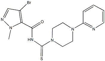 4-bromo-1-methyl-N-{[4-(2-pyridinyl)-1-piperazinyl]carbothioyl}-1H-pyrazole-5-carboxamide Structure