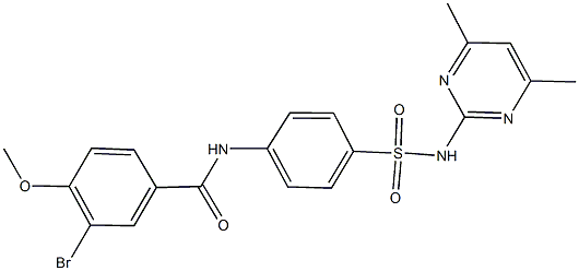 3-bromo-N-(4-{[(4,6-dimethylpyrimidin-2-yl)amino]sulfonyl}phenyl)-4-methoxybenzamide 구조식 이미지