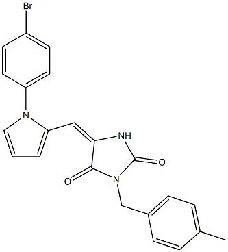 5-{[1-(4-bromophenyl)-1H-pyrrol-2-yl]methylene}-3-(4-methylbenzyl)-2,4-imidazolidinedione 구조식 이미지