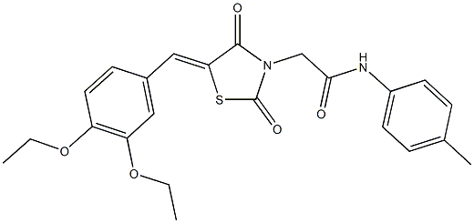 2-[5-(3,4-diethoxybenzylidene)-2,4-dioxo-1,3-thiazolidin-3-yl]-N-(4-methylphenyl)acetamide Structure