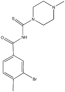 3-bromo-4-methyl-N-[(4-methyl-1-piperazinyl)carbothioyl]benzamide Structure