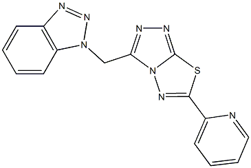 1-{[6-(2-pyridinyl)[1,2,4]triazolo[3,4-b][1,3,4]thiadiazol-3-yl]methyl}-1H-1,2,3-benzotriazole Structure