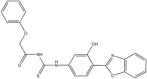 N-[4-(1,3-benzoxazol-2-yl)-3-hydroxyphenyl]-N'-(phenoxyacetyl)thiourea 구조식 이미지