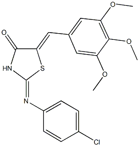 2-[(4-chlorophenyl)imino]-5-(3,4,5-trimethoxybenzylidene)-1,3-thiazolidin-4-one Structure