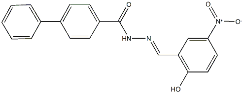 N'-{2-hydroxy-5-nitrobenzylidene}[1,1'-biphenyl]-4-carbohydrazide 구조식 이미지