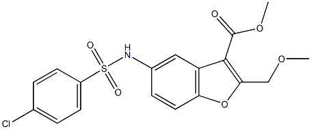 methyl 5-{[(4-chlorophenyl)sulfonyl]amino}-2-(methoxymethyl)-1-benzofuran-3-carboxylate Structure