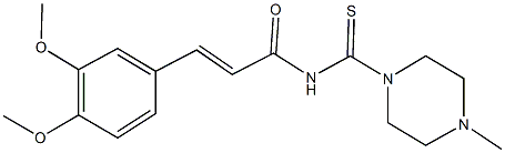 3-(3,4-dimethoxyphenyl)-N-[(4-methyl-1-piperazinyl)carbothioyl]acrylamide 구조식 이미지