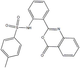 4-methyl-N-[2-(4-oxo-4H-3,1-benzoxazin-2-yl)phenyl]benzenesulfonamide 구조식 이미지