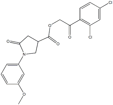 2-(2,4-dichlorophenyl)-2-oxoethyl 1-(3-methoxyphenyl)-5-oxo-3-pyrrolidinecarboxylate 구조식 이미지