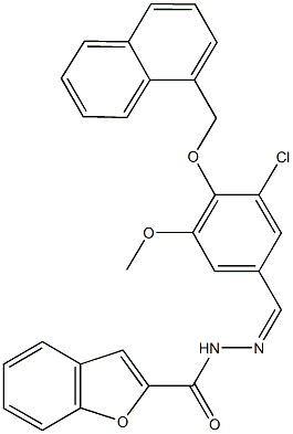 N'-[3-chloro-5-methoxy-4-(1-naphthylmethoxy)benzylidene]-1-benzofuran-2-carbohydrazide Structure