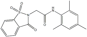 2-(1,1-dioxido-3-oxo-1,2-benzisothiazol-2(3H)-yl)-N-mesitylacetamide 구조식 이미지