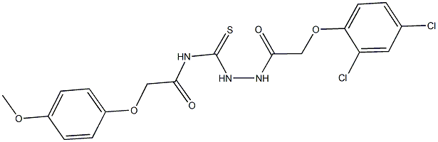 N-({2-[(2,4-dichlorophenoxy)acetyl]hydrazino}carbothioyl)-2-(4-methoxyphenoxy)acetamide 구조식 이미지