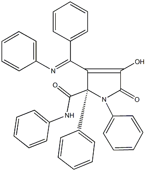 4-hydroxy-5-oxo-N,1,2-triphenyl-3-[phenyl(phenylimino)methyl]-2,5-dihydro-1H-pyrrole-2-carboxamide Structure