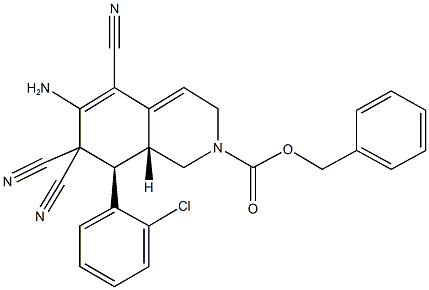 benzyl 6-amino-8-(2-chlorophenyl)-5,7,7-tricyano-3,7,8,8a-tetrahydro-2(1H)-isoquinolinecarboxylate Structure