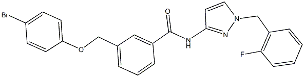 3-[(4-bromophenoxy)methyl]-N-[1-(2-fluorobenzyl)-1H-pyrazol-3-yl]benzamide 구조식 이미지