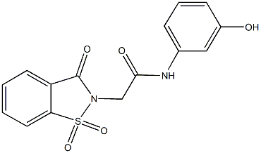 2-(1,1-dioxido-3-oxo-1,2-benzisothiazol-2(3H)-yl)-N-(3-hydroxyphenyl)acetamide 구조식 이미지