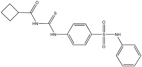 4-({[(cyclobutylcarbonyl)amino]carbothioyl}amino)-N-phenylbenzenesulfonamide Structure