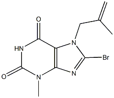 8-bromo-3-methyl-7-(2-methyl-2-propenyl)-3,7-dihydro-1H-purine-2,6-dione 구조식 이미지