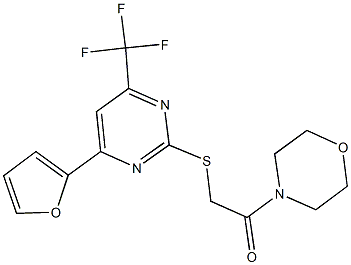 4-(2-furyl)-6-(trifluoromethyl)-2-pyrimidinyl 2-(4-morpholinyl)-2-oxoethyl sulfide 구조식 이미지
