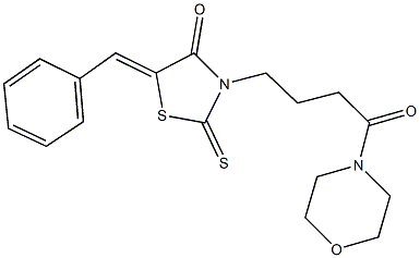 5-benzylidene-3-[4-(4-morpholinyl)-4-oxobutyl]-2-thioxo-1,3-thiazolidin-4-one Structure