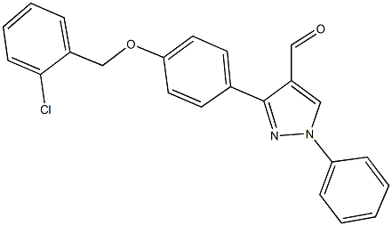 3-{4-[(2-chlorobenzyl)oxy]phenyl}-1-phenyl-1H-pyrazole-4-carbaldehyde 구조식 이미지