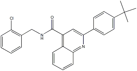 2-(4-tert-butylphenyl)-N-(2-chlorobenzyl)-4-quinolinecarboxamide 구조식 이미지