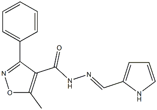 5-methyl-3-phenyl-N'-(1H-pyrrol-2-ylmethylene)-4-isoxazolecarbohydrazide 구조식 이미지