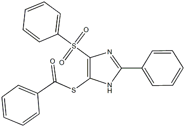 S-[2-phenyl-4-(phenylsulfonyl)-1H-imidazol-5-yl] benzenecarbothioate 구조식 이미지