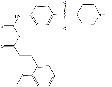 N-[3-(2-methoxyphenyl)acryloyl]-N'-{4-[(4-methyl-1-piperazinyl)sulfonyl]phenyl}thiourea 구조식 이미지