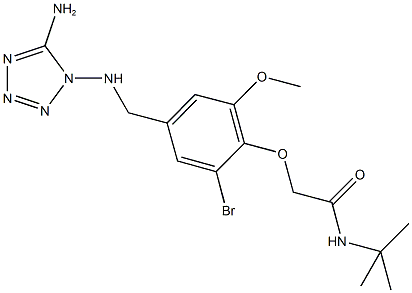 2-(4-{[(5-amino-1H-tetraazol-1-yl)amino]methyl}-2-bromo-6-methoxyphenoxy)-N-(tert-butyl)acetamide Structure