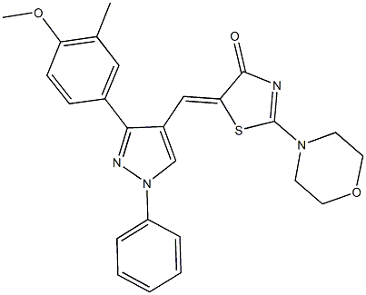 5-{[3-(4-methoxy-3-methylphenyl)-1-phenyl-1H-pyrazol-4-yl]methylene}-2-(4-morpholinyl)-1,3-thiazol-4(5H)-one 구조식 이미지