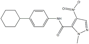 N-(4-cyclohexylphenyl)-4-nitro-1-methyl-1H-pyrazole-5-carboxamide 구조식 이미지