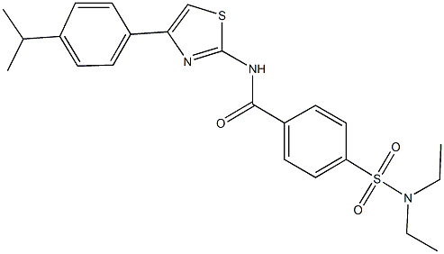 4-[(diethylamino)sulfonyl]-N-[4-(4-isopropylphenyl)-1,3-thiazol-2-yl]benzamide 구조식 이미지