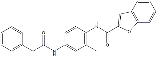 N-{2-methyl-4-[(phenylacetyl)amino]phenyl}-1-benzofuran-2-carboxamide Structure