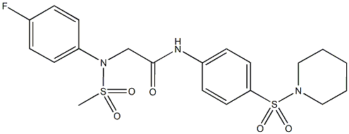 2-[4-fluoro(methylsulfonyl)anilino]-N-[4-(1-piperidinylsulfonyl)phenyl]acetamide Structure