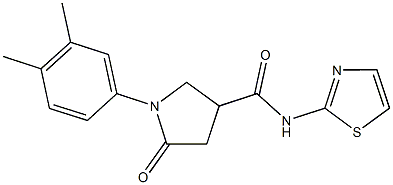 1-(3,4-dimethylphenyl)-5-oxo-N-(1,3-thiazol-2-yl)-3-pyrrolidinecarboxamide Structure