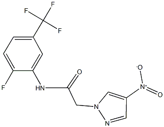 N-[2-fluoro-5-(trifluoromethyl)phenyl]-2-{4-nitro-1H-pyrazol-1-yl}acetamide 구조식 이미지