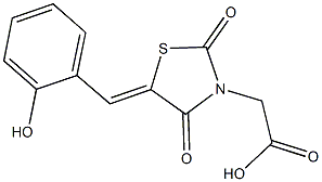 [5-(2-hydroxybenzylidene)-2,4-dioxo-1,3-thiazolidin-3-yl]acetic acid 구조식 이미지