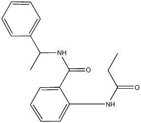 N-(1-phenylethyl)-2-(propionylamino)benzamide 구조식 이미지