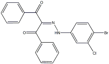 1,3-diphenylpropane-1,2,3-trione 2-[(4-bromo-3-chlorophenyl)hydrazone] Structure