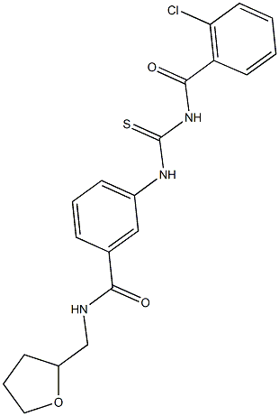 3-({[(2-chlorobenzoyl)amino]carbothioyl}amino)-N-(tetrahydro-2-furanylmethyl)benzamide 구조식 이미지