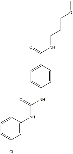 4-{[(3-chloroanilino)carbonyl]amino}-N-(3-methoxypropyl)benzamide Structure