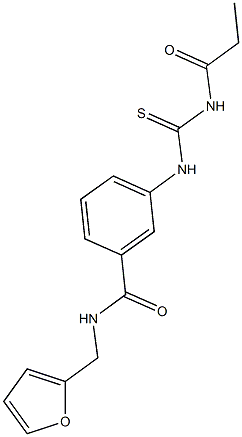 N-(2-furylmethyl)-3-{[(propionylamino)carbothioyl]amino}benzamide Structure