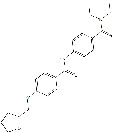 N,N-diethyl-4-{[4-(tetrahydro-2-furanylmethoxy)benzoyl]amino}benzamide 구조식 이미지